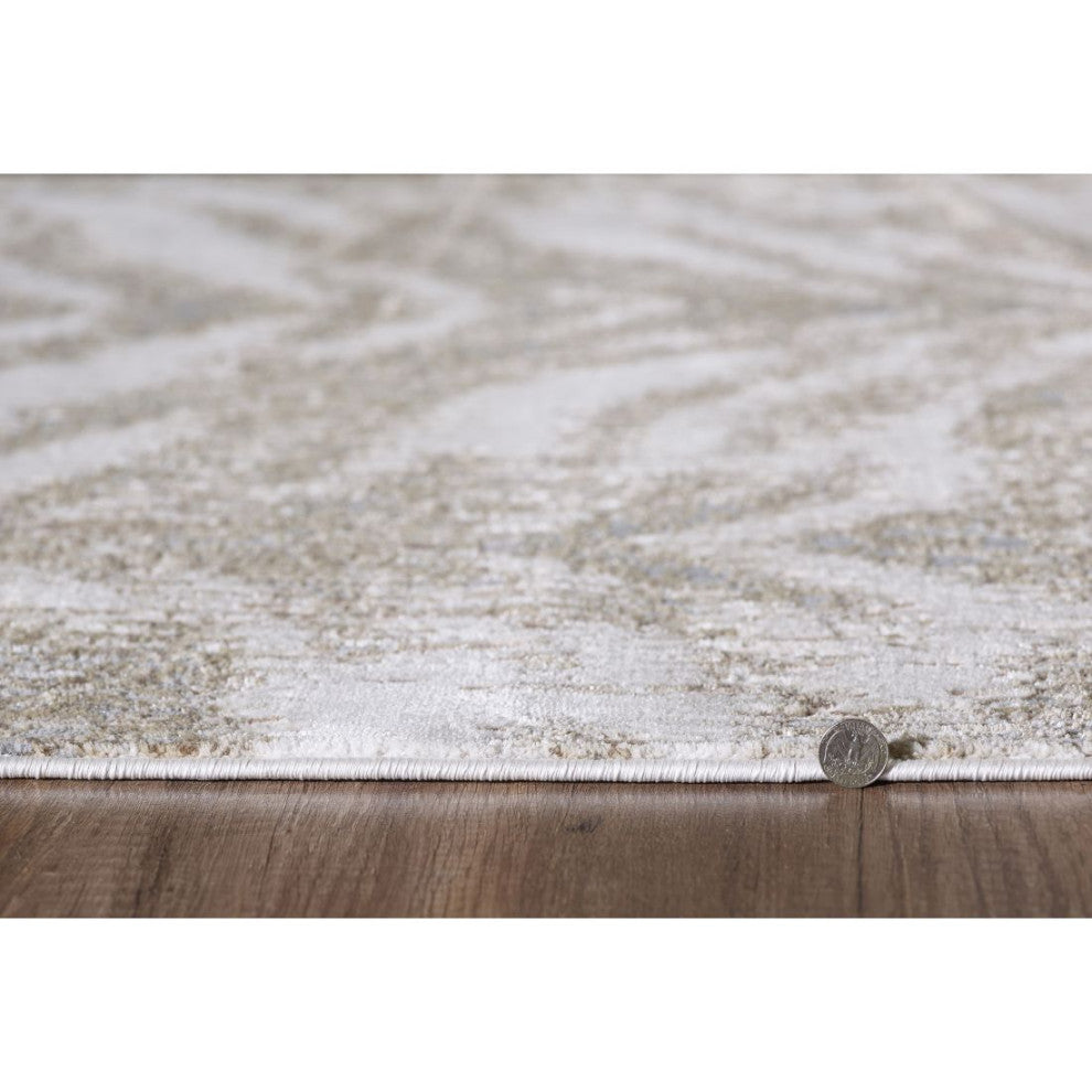 KAS Luna 7140 Birch Platinum Area Rug, 9'10"x13'2"