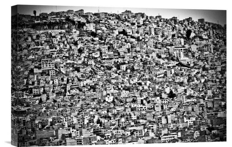 "Favela Village In El Alto, La Paz, Bolivia" Canvas by Joel Alvarez, 18x12"