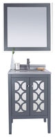 Mediterraneo, 24" Gray Cabinet With White Stripes Marble Countertop