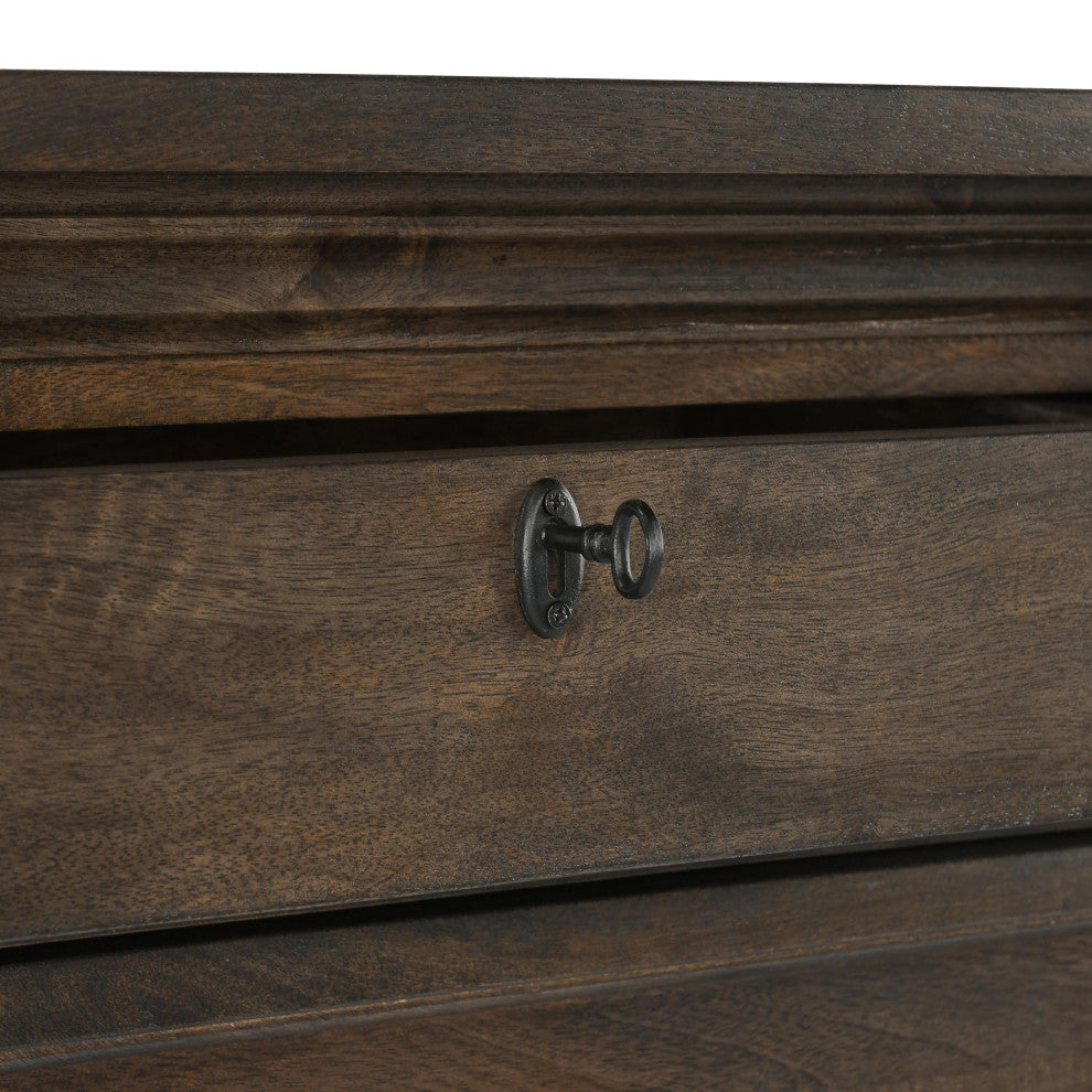 Kosas Home Adelaide Six-Drawer Mango Wood Chest Dresser, Cocoa Brown