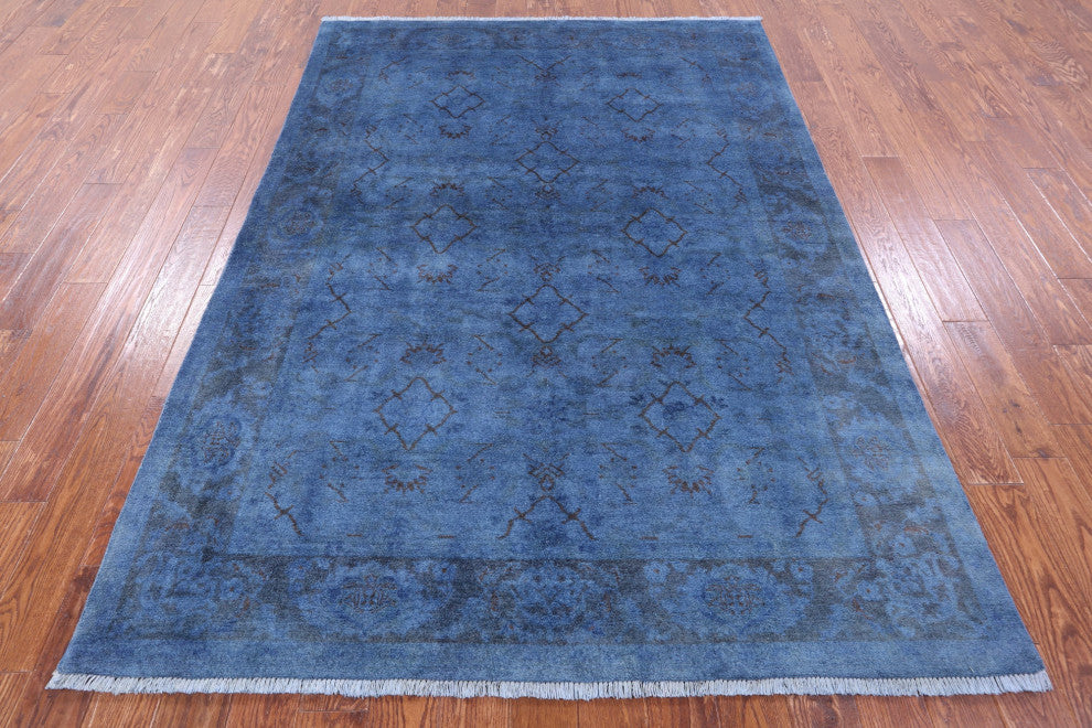 6' 1" X 8' 6" Handmade Overdyed Full Pile Wool Rug - PR2631