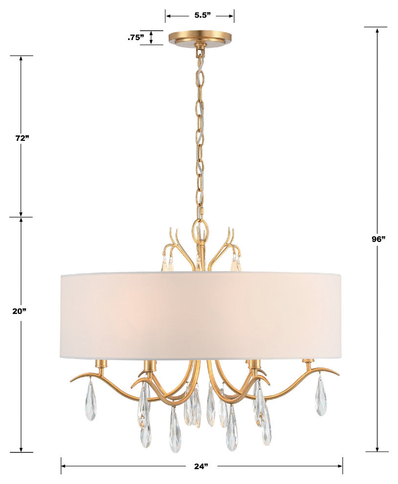 Rollins 6-Light Antique Gold Chandelier