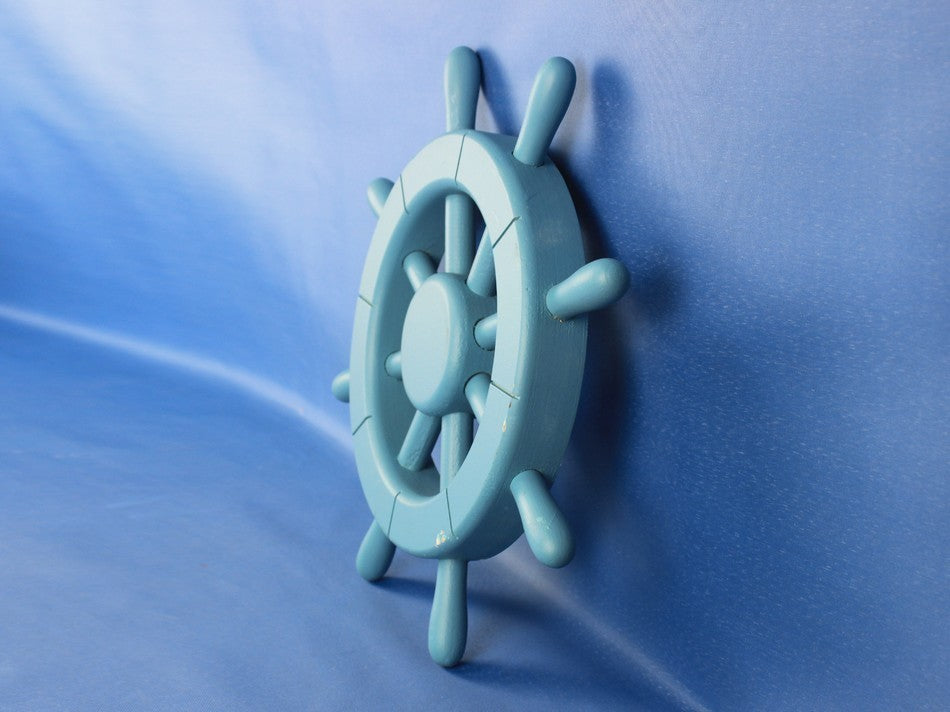 Decorative Ship Wheel, Light Blue, 12"