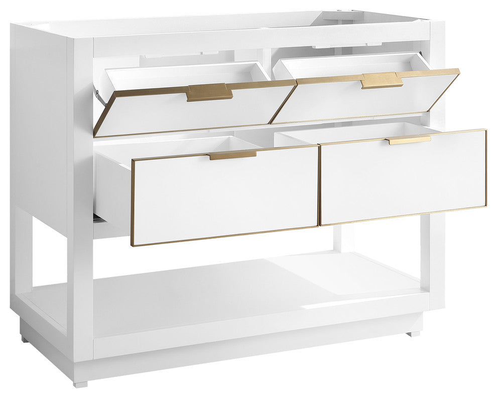 Avanity Allie 42" Vanity Only, White With Matte Gold Hardware
