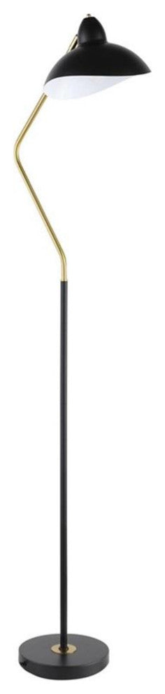 Coaster Lucien Mid-Century Metal Floor Lamp with V-Curved Arm in Black and Gold