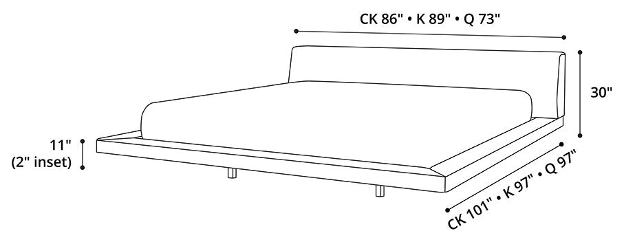 Jane Bed, Carbon Gray Fabric, Queen