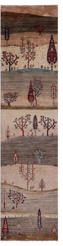 2' 10" X 11' 7" Runner Persian Gabbeh Tribal Wool Rug Q7950