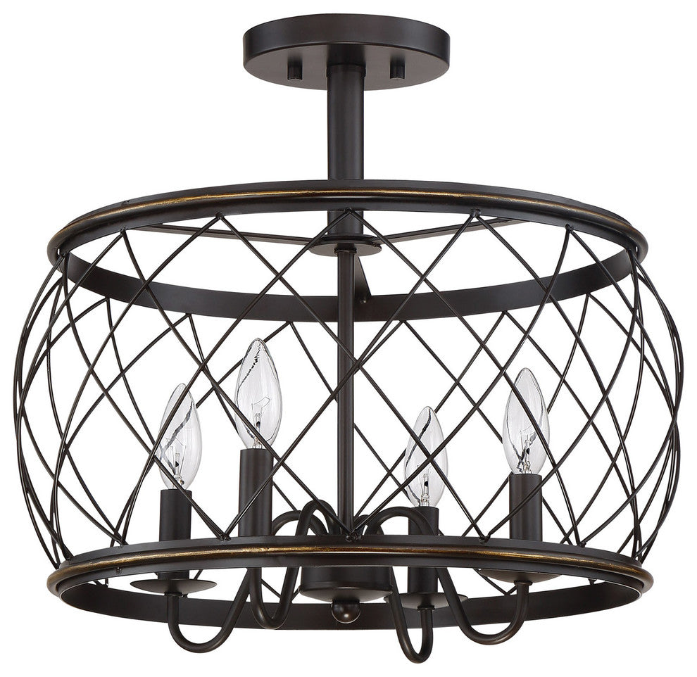 Quoizel Dury Four Light Semi-Flush Mount RDY1717PN