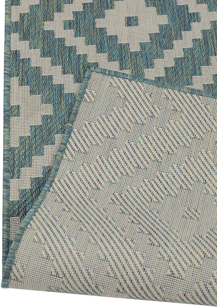 Outdoor Collection Accent Diamond Rug - Moroccan Rug, Ocean, 7'10"x10'