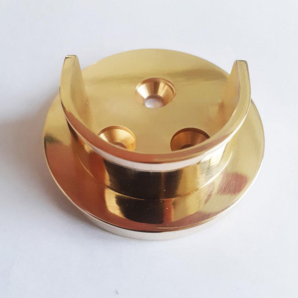 Heavy Duty Open Flange With Invisible Screws - 2 Flanges, Polished Brass Un-Lacq