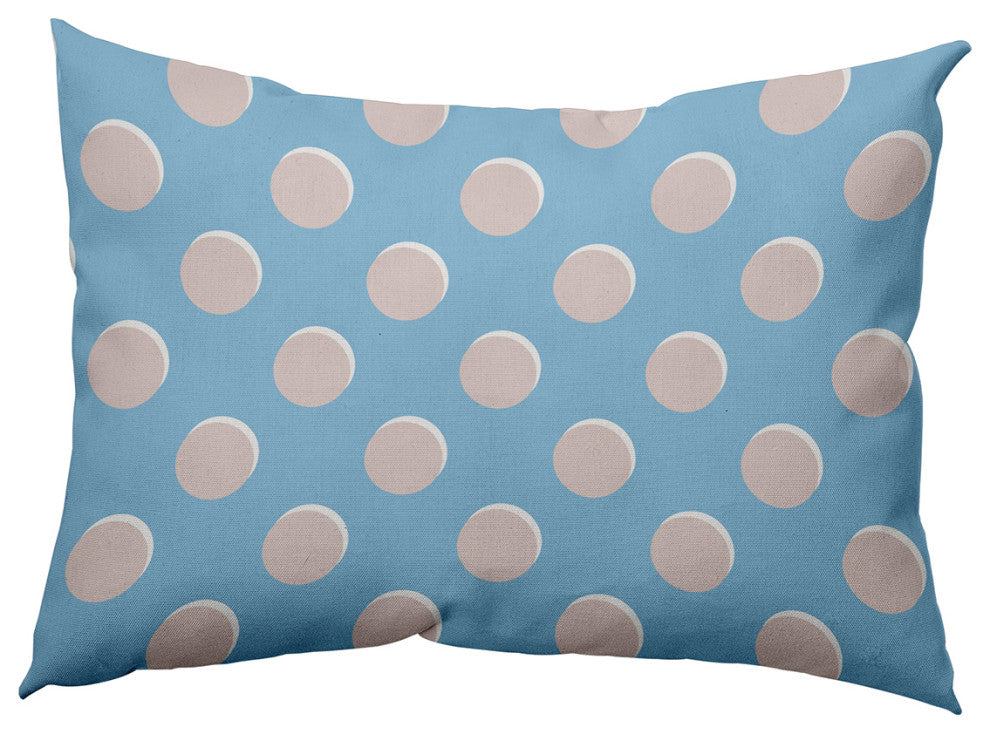 Polka Dots Decorative Throw Pillow, Carolina Blue, 14"x20"