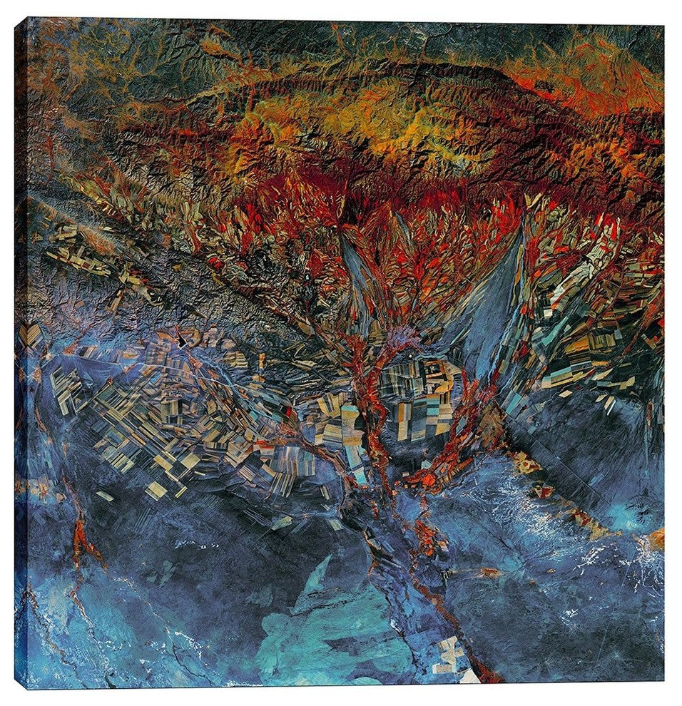 Epic Graffiti "Earth As Art: Cubism Landsat Style" Giclee Canvas Art, 26"x26"
