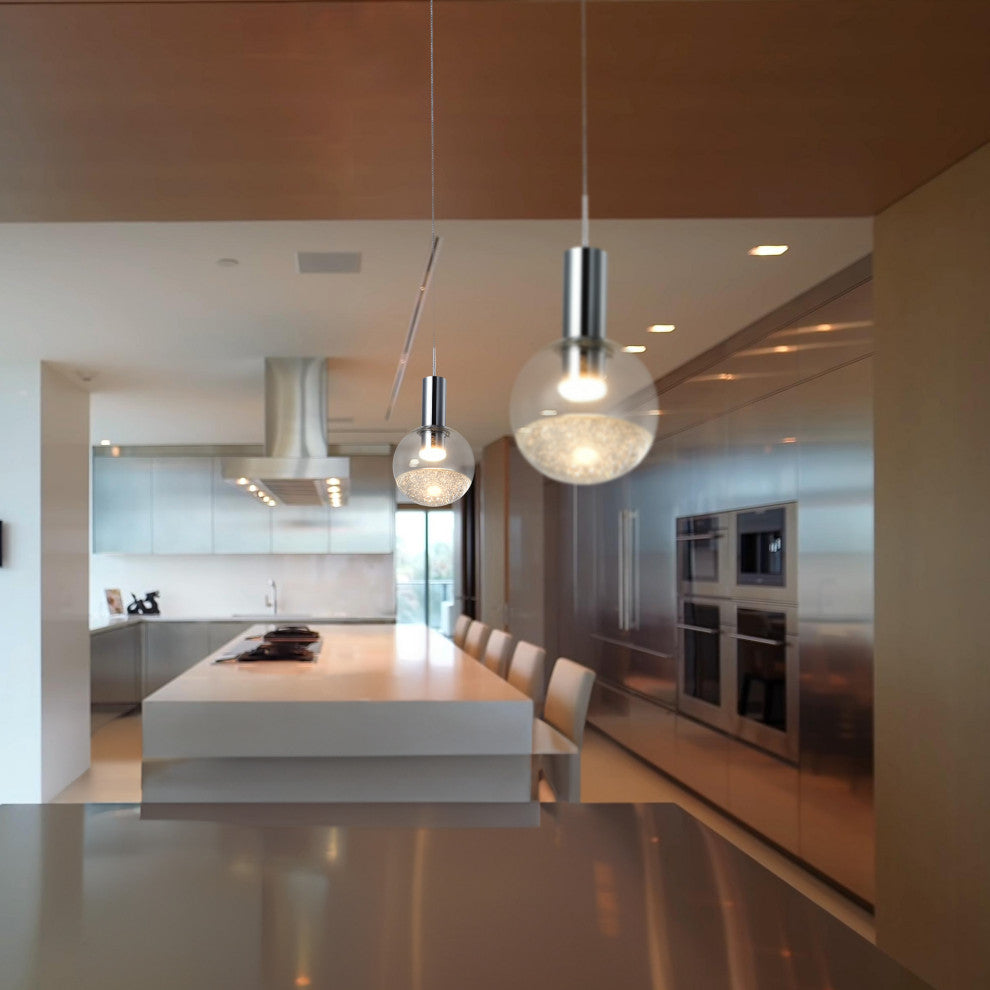Sienna 5" ETL Certified Integrated LED Pendant Lighting Fixture, Polished Chrome
