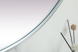 Home Living Metal Frame Oval Mirror 36x72 Inch, Silver