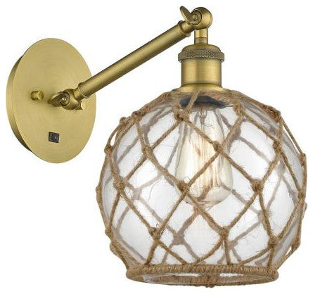 Innovations 317-1W-BB-G122-8RB 1-Light Sconce, Brushed Brass