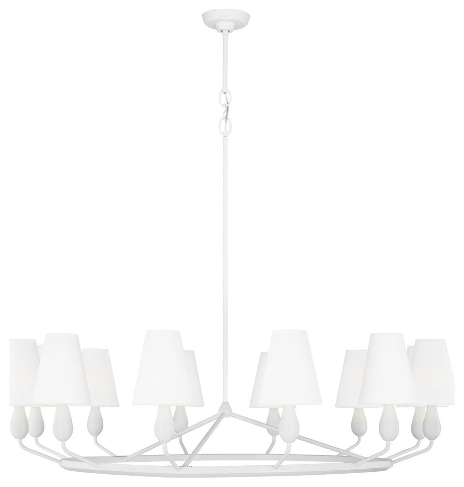Ziba 12-Light Indoor Extra Large Chandelier, Matte White