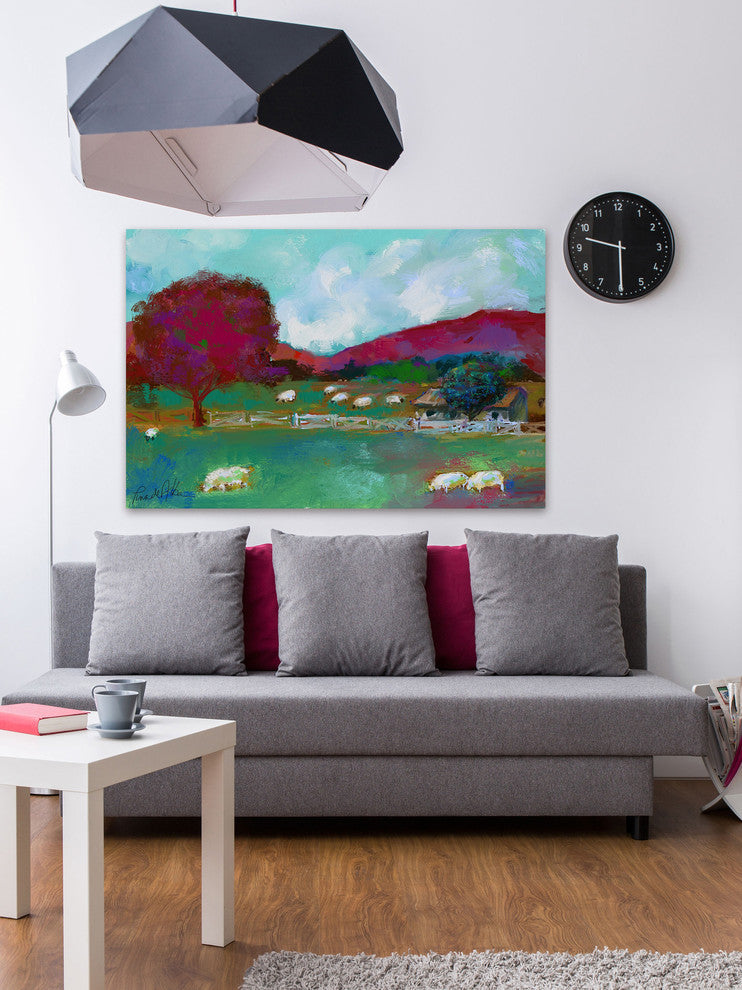 Marmont Hill, "Kentish Farm" by Arthur Pina Painting on Wrapped Canvas, 45x30