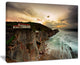 "Ocean Hitting Rocky Hill" Seashore Canvas Photo Print, 20"x12"