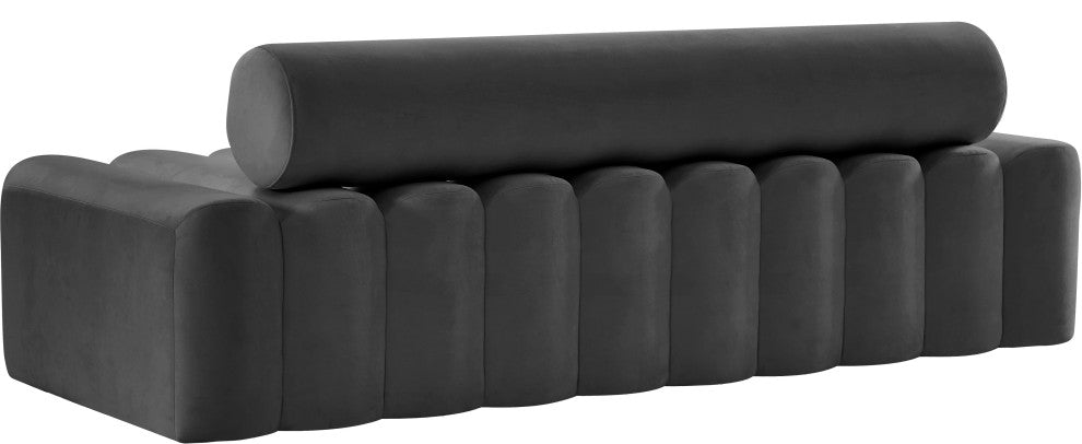 Melody Velvet Upholstered Chair, Gray, Sofa
