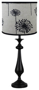 Black Candlestick Dandelion Shade Table Lamp