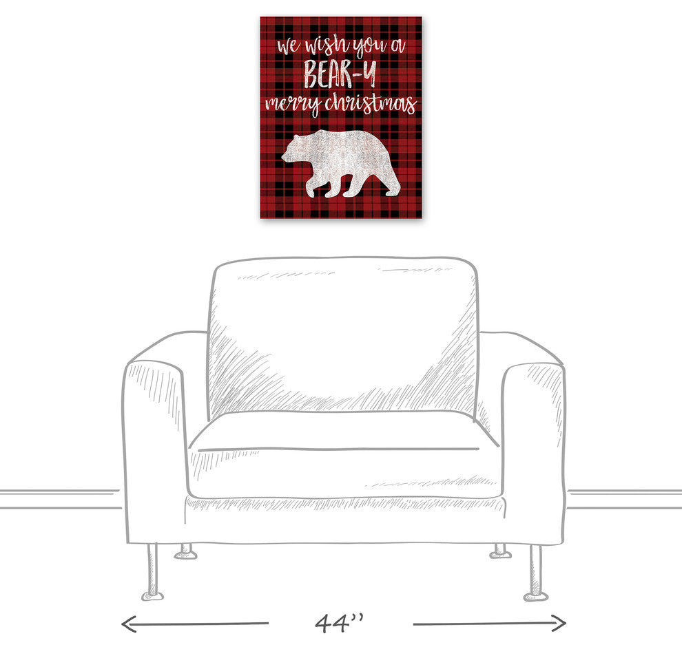 We Wish You a Bear-y Merry Christmas 16x20 Canvas Wall Art