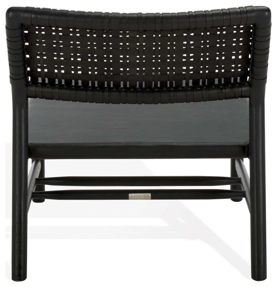 Safavieh Couture Valdina Woven Leather Acccent, Black