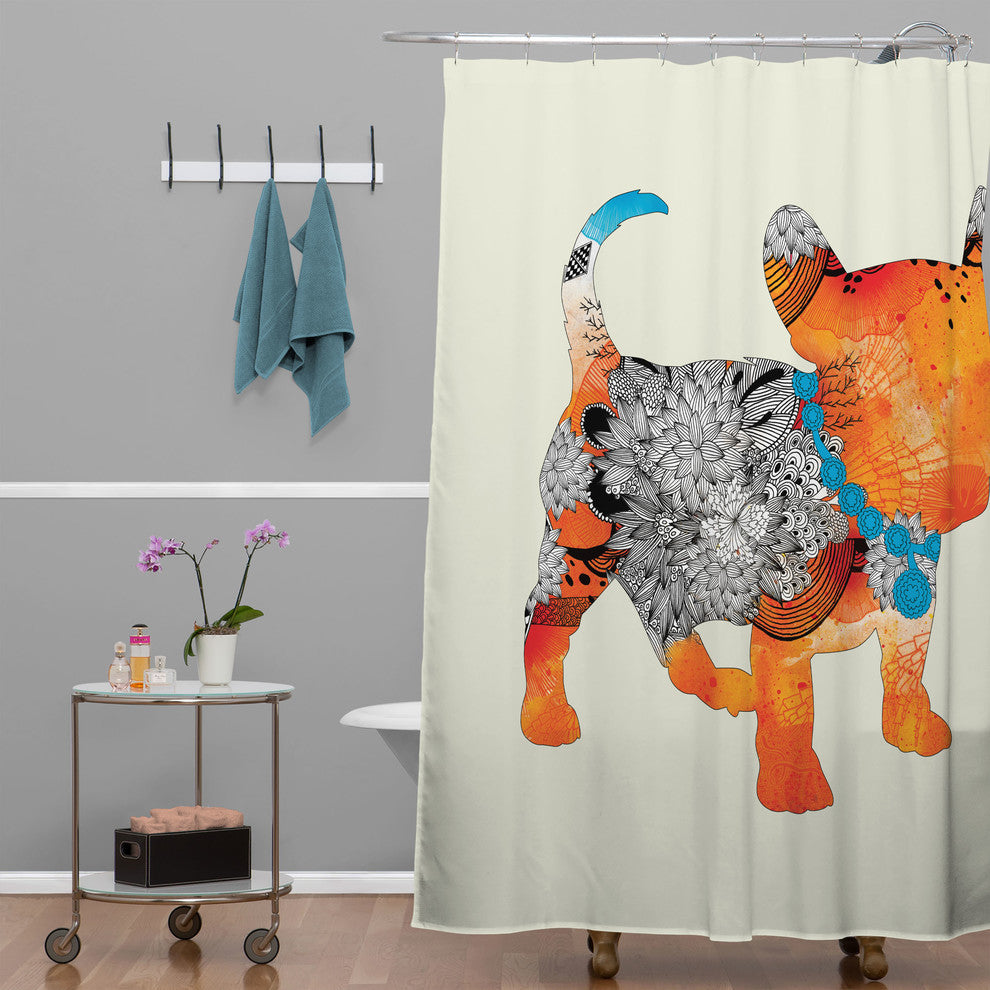 Deny Designs Iveta Abolina Puppy Frenchie Shower Curtain