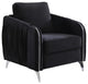 Hathaway Black Velvet Modern Chic Accent Armchair