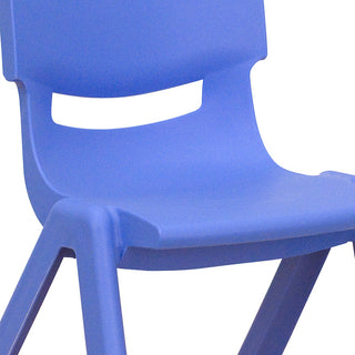 4 Pack Plastic Stackable School Chairs with 10.5" Seat Height, Blue