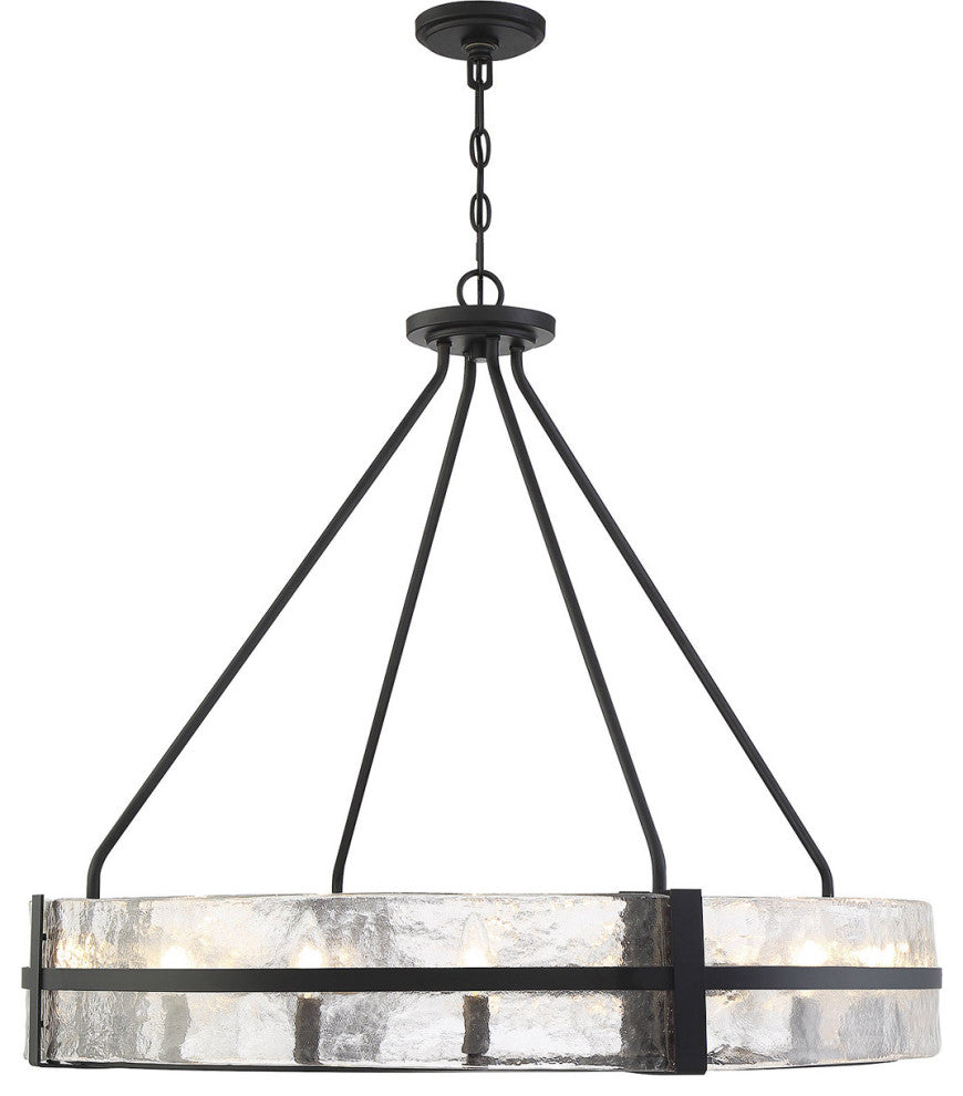 Hudson 12-Light Pendant, Matte Black