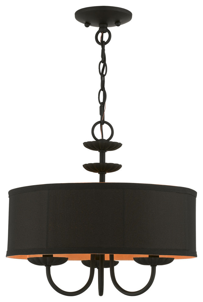 Livex Lighting 3 Light Black Pendant Chandelier