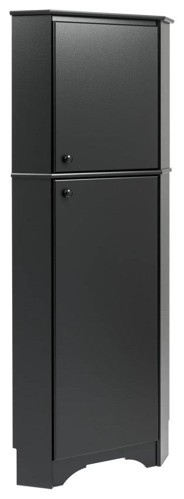 Storage Cabinet, Elegant Design With Adjustable Shelves & Round Handles, Black