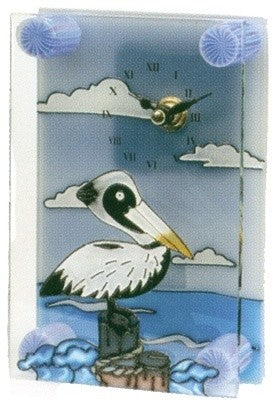 Stained Glass Pelican Clock