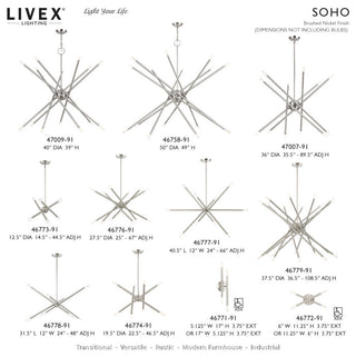 Soho 12-Light Brushed Nickel Large Chandelier