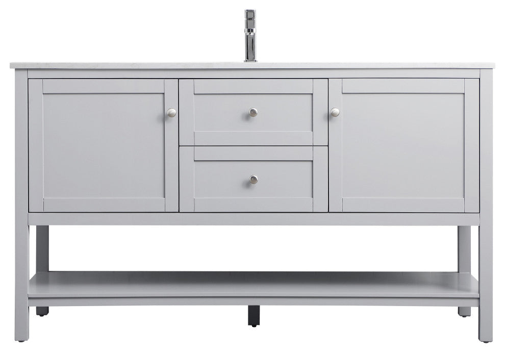 60" Single Bathroom Vanity, Grey