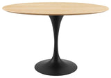 Lippa 48" Wood Oval Dining Table, Black Natural