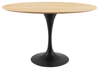 Lippa 48" Wood Oval Dining Table, Black Natural