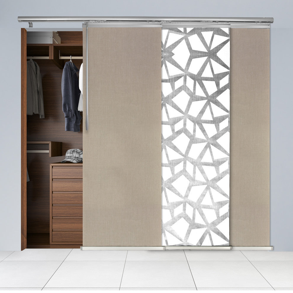 Scattered-Alabaster Panel Track Room Divider Vertical Blinds 94"Hx36-66"W