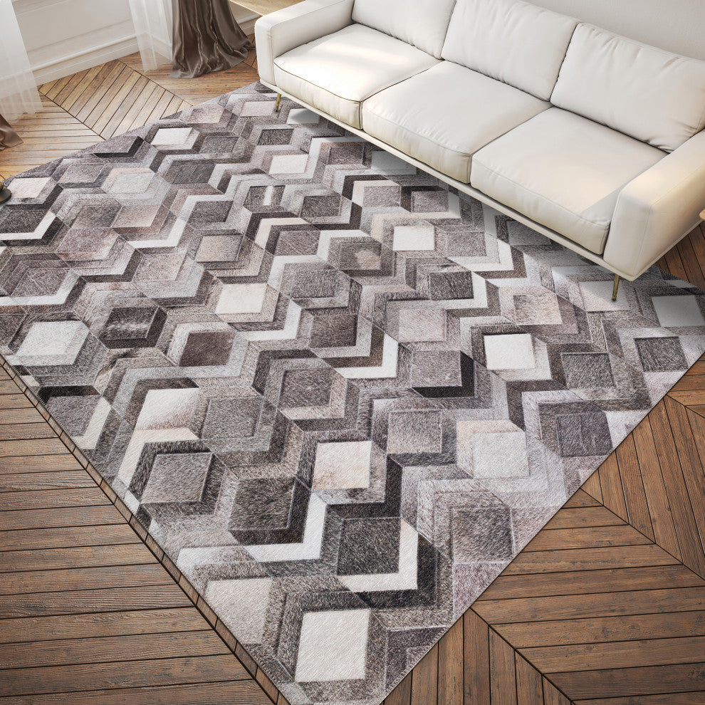 Indoor/Outdoor Stetson SS5 Flannel Machine Washable 8' x 10' Rug