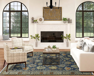 Milano Effy Area Rug, Blue, 8' x 10', Bordered