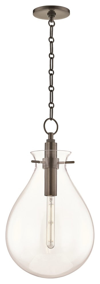 Ivy LED Medium Pendant With Clear Glass Shade, Old Bronze
