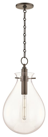 Ivy LED Medium Pendant With Clear Glass Shade, Old Bronze