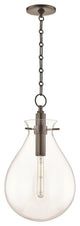 Ivy LED Medium Pendant With Clear Glass Shade, Old Bronze