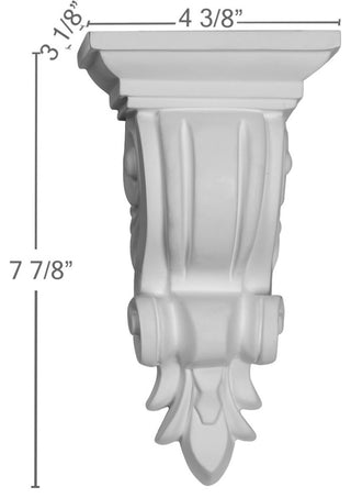 4 3/8"W x 3 1/8"D x 7 7/8"H Reece Corbel