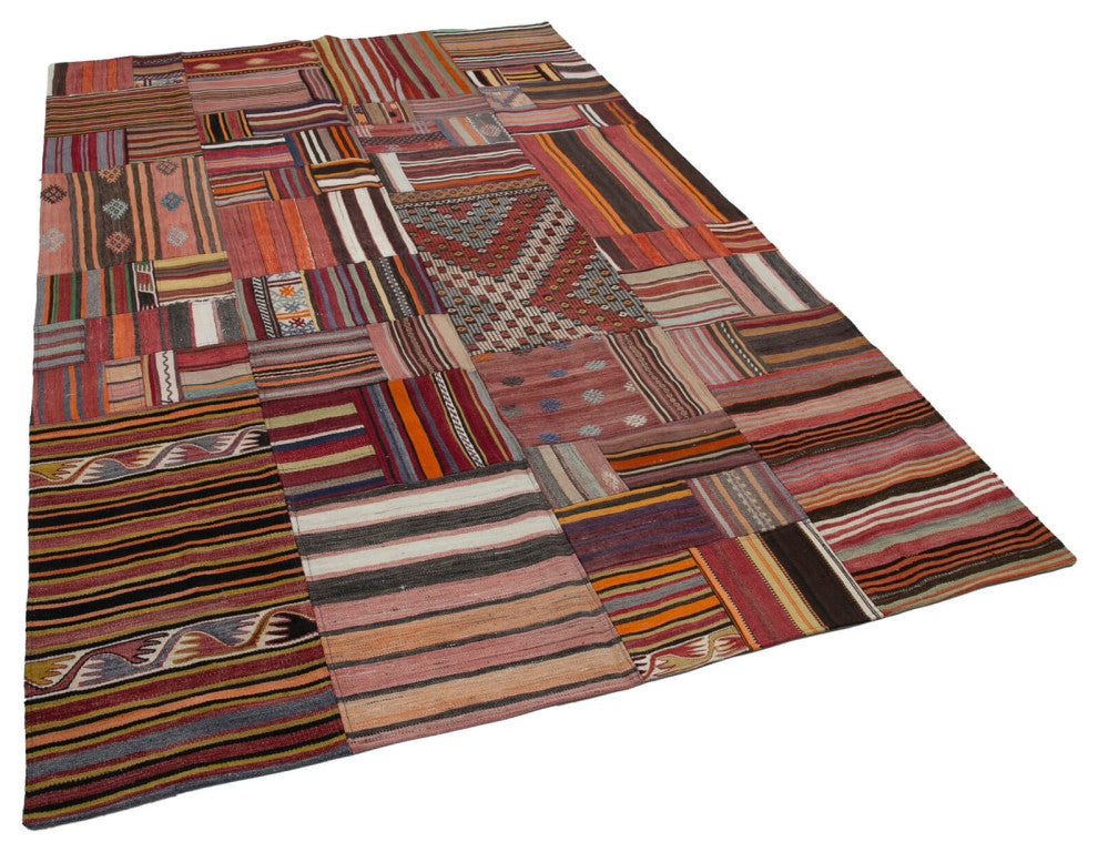 Rug N Carpet - Handmade Turkish 6' 8'' x 9' 10'' Vintage Patchwork Kilim Rug