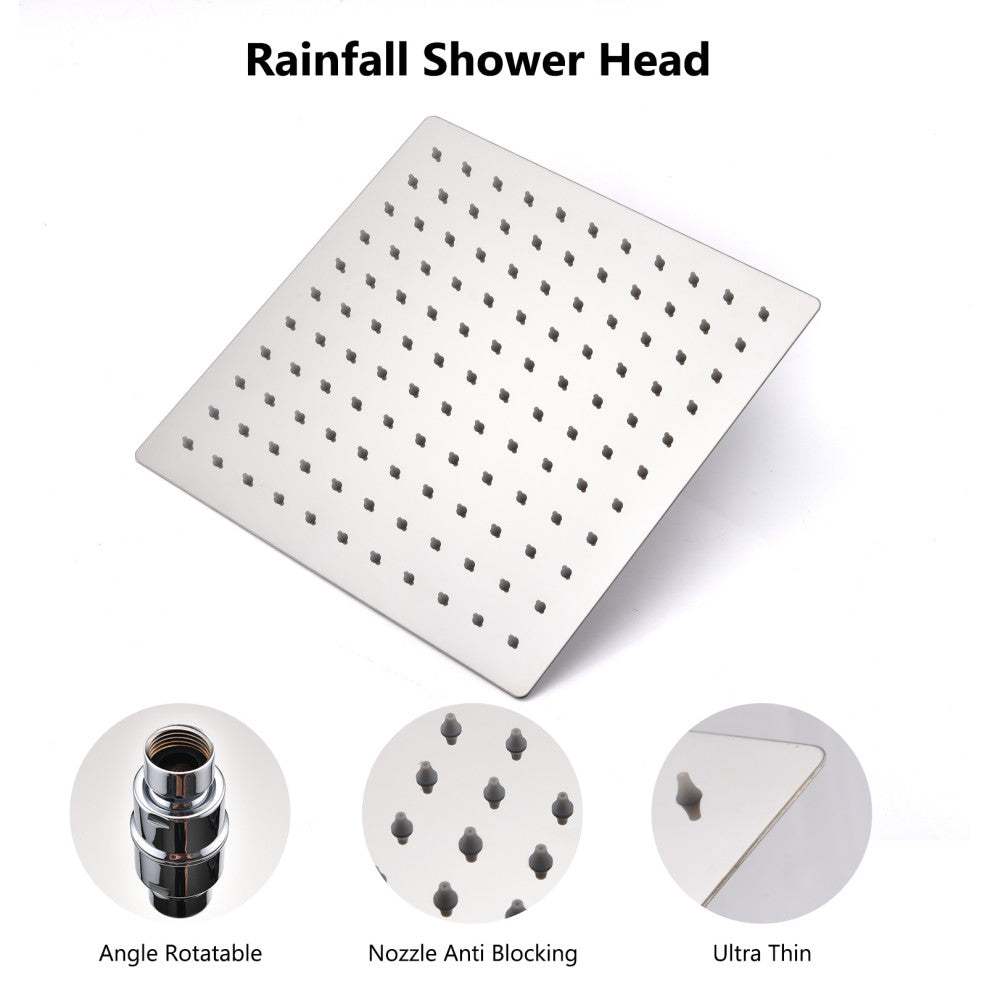 Completed Shower System with Rough-in Valve and Handheld Shower, Chrome, 10"