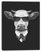 Funny Cow in Suit with Glasses, Animal Canvas Art Print, 28"x60"