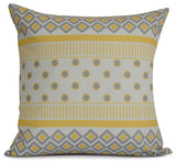 Yellow Scrambled Prints, Geometric Print Pillow, 16"x16"