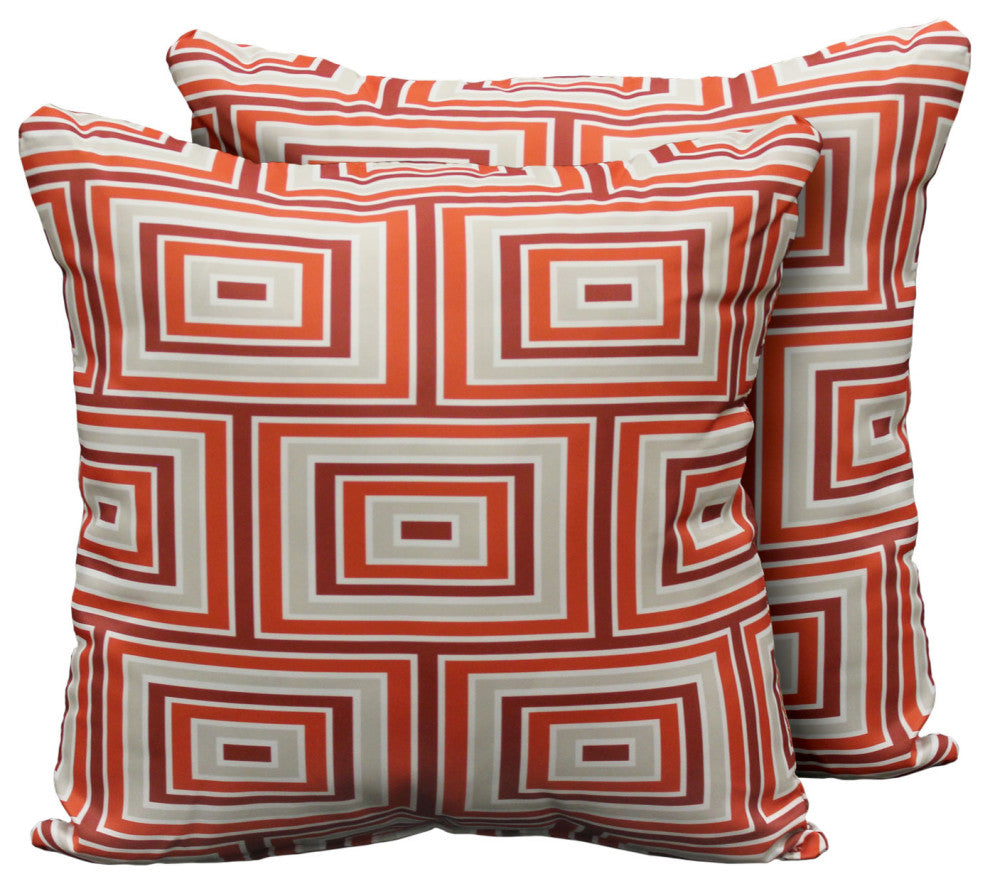 Square Outdoor Patio Pillows, Persimmon