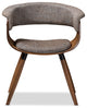 Bryce Mid-Century Fabric Upholstered Walnut Bent Wood Dining Chair
